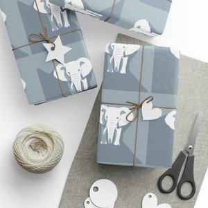 Wrapping Paper Gift Wrap Premium Gift Cute Chic Birthday Funny - White Elephant - WrapzillaUS