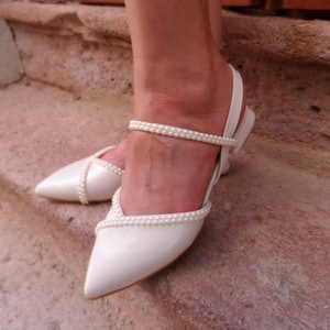 Women’s Wedding Shoes, Ivory White, Bridal Shower Shoes, Pearl Bride Shoes, Bride Shoes Flat, Bride Shoes For Wedding, Wedding Heels