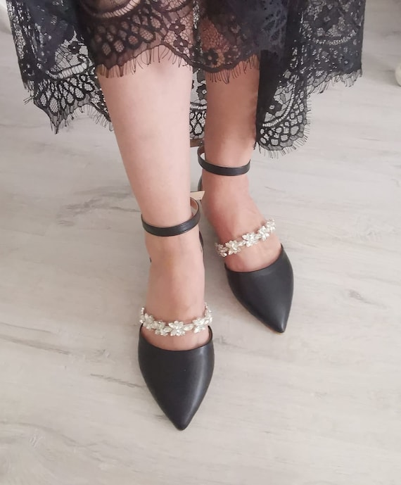 Scarpe da sposa da donna, colore nero, scarpe da sposa, scarpe da