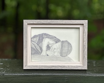 Custom Graphite Baby Portrait Drawing – Hand Drawn Sketch from Photo
