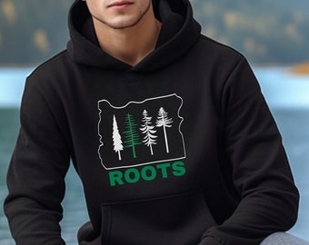 Oregon State Hoodie, Mountain Tree Graphic, Oregon Roots Sweatshirt, Outdoor Adventure Apparel, Gift for Hiker, Outdoor Lover, PNW Vacation