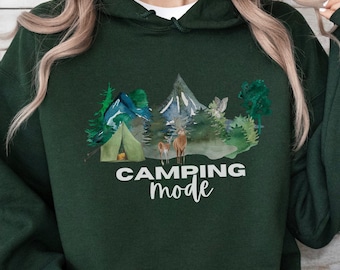 Camping Hoodie, Mountain Adventure Sweatshirt, Outdoor Hiking Pullover, Camp Fire Shirt, Nature Lover Camping Gift, Travel Adventure Hoodie