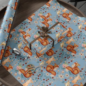 Woodland Animals Wrapping Paper| New Baby Wrap| Baby Shower Gift Wrap| Mothers Day Wrap |Valentine Day Wrap| Birthday Wrap| Forest Gift Wrap