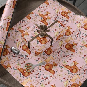 Woodland Animals Wrapping Paper| New Baby Wrap| Baby Shower Gift Wrap| Mothers Day Wrap |Valentine Day Wrap| Birthday Wrap| Forest Gift Wrap