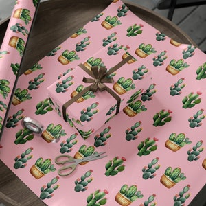 Carta da regalo per cactus per moglie fidanzata mamma/ Involucro di compleanno/ Festa della mamma/ Regalo di San Valentino/ Regalo per l'amante del cactus/ Involucro regalo del paese occidentale