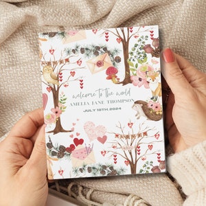 Carte de naissance personnalisée | Carte bébé garçon| Carte bébé fille| Nouveau cadeau pour bébé | Carte pour nouveau-né | Bienvenue dans le monde