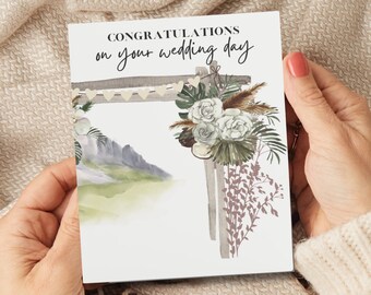 Outdoor Wedding Card Personalized| On Your Wedding Day Card| Mountain Wedding| Custom Wedding Card| Adventure Wedding| Boho Wedding Card