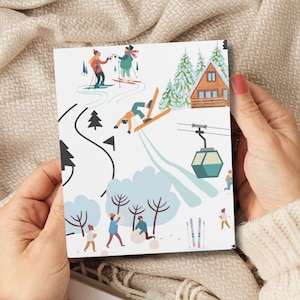 Carte de ski pour mari, petit ami, femme, petite amie | Carte de ski| Carte de skieurs| Ski Card Lui Elle| Ensemble de cartes de voeux |Carte d'anniversaire| Cadeau pour amateur de ski