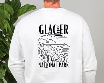 Glacier National Park Sweatshirt, Vintage Style, Retro National Park Apparel, Hiking Gift, Outdoor Adventure Pullover, Mountain Lover Gift