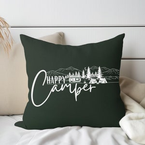 Camper Decor| Camping Pillow Personalized |Camping Lover Gift| RV Throw Pillow| Adventure Pillow| Mountain Pillow| Decorative Sofa Pillow