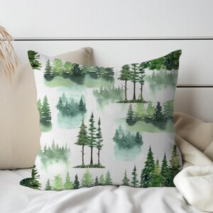 Forest Decor Pillow| Evergreen Woodland Forest| Pine Tree Pillow |Nature Lover Gift |Greenery Pillow| Decorative Pillow| Sofa Throw Pillow
