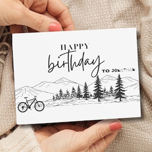 Carte VTT| Carte d'anniversaire VTT pour lui elle | Carte de vélo joyeux anniversaire | Carte cycliste| Carte d'aventure| Vélo | Cadeau pour amateur de vélo