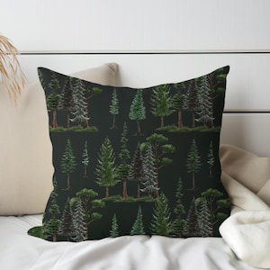 Forest Decor Pillow| Evergreen Woodland Forest| Pine Tree Pillow |Nature Lover Gift |Greenery Pillow| Decorative Pillow| Sofa Throw Pillow