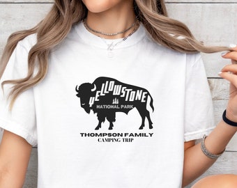 Yellowstone National Park Shirt, Yellowstone Vacation Tee, Bison T Shirt, Camping Outdoor Hiking Adventure Shirt, Wyoming National Park Gift