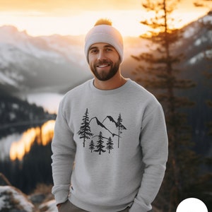 Mountain Sweatshirt | Mountain Tree Shirt Men Women |Adventure Sweater | Hiking Camping Shirt Gift | Nature Lover Shirt| Outdoors Sweatshirt