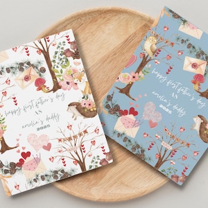 First Fathers Day Card For Daddy| Personalized 1st Father&#39;s Day Card From Baby| Card For Him Dad| Woodland Animals| Happy Father&#39;s Day Gift