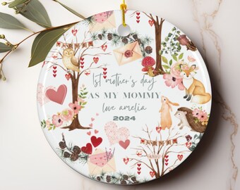 1e Moederdag ornament gepersonaliseerd | Aangepaste eerste moederdagcadeau van baby | Cadeau voor mama| 1e Moederdag als oma| 1e keer mama