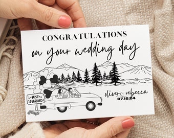 Outdoor Wedding Card Personalized| On Your Wedding Day Card| Mountain Wedding| Custom Wedding Card| Adventure Wedding| Boho Wedding Card
