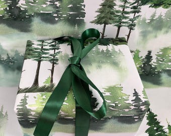 Groenblijvend bos inpakpapier, dennenboom dennenboom cadeaupapier op rol, bos natuur papier voor bruiloft verjaardag kerstcadeaus vakantie