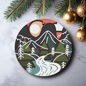 Mountain Christmas Ornament |Mountain Tree Decoration |Hanging Decoration |Nature Ornament Gift |Adventure Christmas Gift |Outdoor Ornament