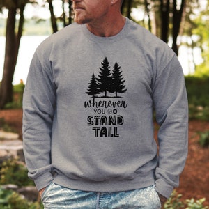 Adventure Sweatshirt, Nature Lover Pullover, Pine Tree Print, Camp Hiking Outdoor Gift, Mountain Adventure Apparel, Cozy Wilderness Crewneck