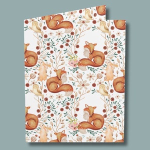 Animaux de la forêt des bois | Lot de cartes de Saint-Valentin| Carte de voeux d'anniversaire | Nouvelle carte de baby shower | Carte de Saint-Valentin| Petite amie Femme Maman