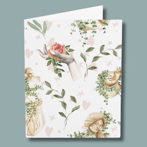 Carte d'anniversaire pour elle | Carte pour petite amie, femme, maman | Carte Fête des Mères| |Jeu de cartes Jardin anglais| Carte de Saint-Valentin| Carte florale Fleurs