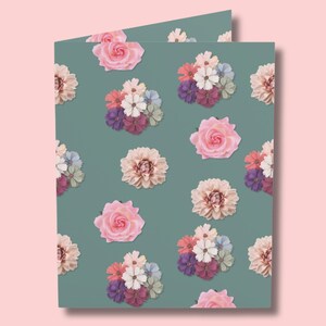 Birthday Card For Her| Card For Girlfriend Wife Mom| Floral Flowers Note Card Set| Mother&#39;s Day Card| Valentines Day Card| Floral Notecard
