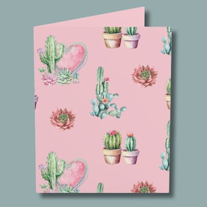 Carte d'anniversaire pour elle | Carte pour petite amie, femme, maman | Carte cactus de la Saint-Valentin| Carte Fête des Mères| Carte de Saint-Valentin platonique | Carte Country Western
