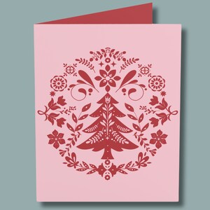 Norwegian Folk Art Card| Scandinavian Christmas Card| Swedish Folk Art |Norwegian Christmas Card Set| Nordic Greeting Card| Birthday Card