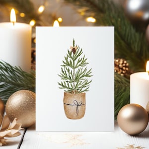 Carte de Noël Sapin| Ensemble de cartes de sapin de Noël| Carte de vœux | Carte d'anniversaire hiver | Carte de voeux| Cartes Aquarelle| Carte de Noël