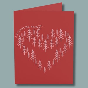 Biglietto per lui e lei/ Biglietto per marito, fidanzato, fidanzata, moglie, mamma/ Biglietto per San Valentino/ Biglietto di auguri di compleanno/ Set di biglietti con albero di pino/ Biglietto d'avventura