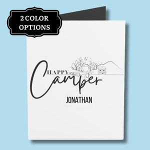 Happy Camper Gift| Birthday Card Him Her| Adventure Card| |Anniversary Gift |Nature Lover| Camping Card| Girlfriend Wife Boyfriend Husband