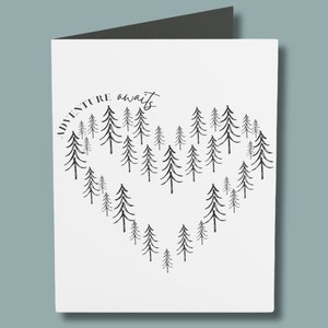 Tarjeta para él y ella/ Tarjeta para esposo, novio, novia, esposa, mamá/ Tarjeta para el día de San Valentín/ Tarjeta de felicitación de cumpleaños/ Juego de tarjetas con diseño de pino/ Tarjeta de aventuras