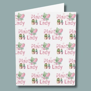 Cartão de aniversário para namorada, esposa, mãe | Plant Lady | Cartão de dia das mães | Conjunto de cartões comemorativos | Amante de plantas | Cartão de dia dos namorados | Dia dos namorados platônico