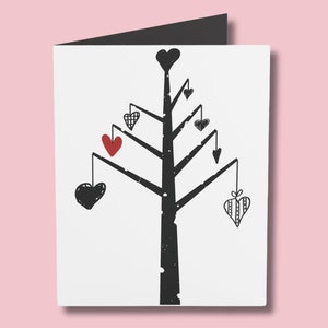 Biglietto d'amore Albero/ Biglietto di compleanno/ Biglietto per la festa della mamma/ San Valentino/ Biglietto di San Valentino/ Set di biglietti di auguri/ San Valentino platonico/ Moglie Fidanzata