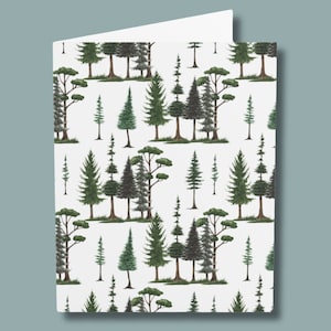 Carte d'anniversaire pour mari, petit ami, femme, petite amie | Jeu de cartes Evergreen | Carte de voeux d'arbre de forêt boisée| Carte de Noël| Amoureux de la nature