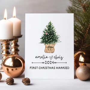 Carte Premier Noël Marié| Notre premier mariage à Noël| Monsieur Madame Souvenir| D'abord en tant que M. Mme Christmas | Cadeau de mariage| Cadeau de mariage pour jeunes mariés