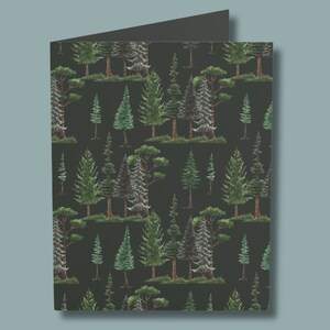 Carte d'anniversaire pour mari, petit ami, femme, petite amie | Jeu de cartes Evergreen | Carte de voeux d'arbre de forêt boisée| Carte de Noël| Amoureux de la nature