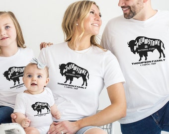 Yellowstone Family Trip Shirt, Personalized Yellowstone T Shirt, Matching Family Vacation Shirts, National Park Travel Tee Gift Custom Shirt