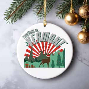 Vermont Christmas Ornament |Vermont State Christmas Decoration |Hanging Tree Decoration| Holiday Ornament| Vermont Bauble |Vermont Xmas Gift