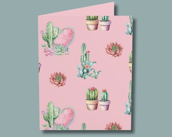 Birthday Card For Her| Card For Girlfriend Wife Mom| Valentine Cactus Card| Mothers Day Card| Platonic Valentine Card| Country Western Card