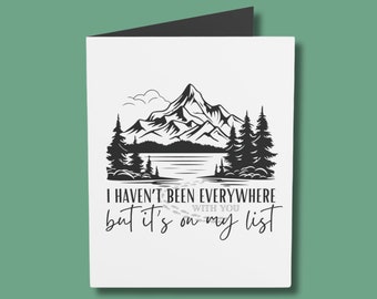 Mountain Adventure Card, Hiking Greeting Card, Nature Lover Note Card, Outdoor Adventure Gift, Birthday Anniversary Valentines Day Card Gift