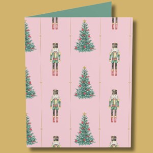 Cartão de Natal do Quebra-Nozes | Natal Rosa | Cartão de Boas Festas | Presente de Natal | Cartão de Natal | Natal Vintage | Cartão de Inverno | Conjunto de Cartões de Saudação