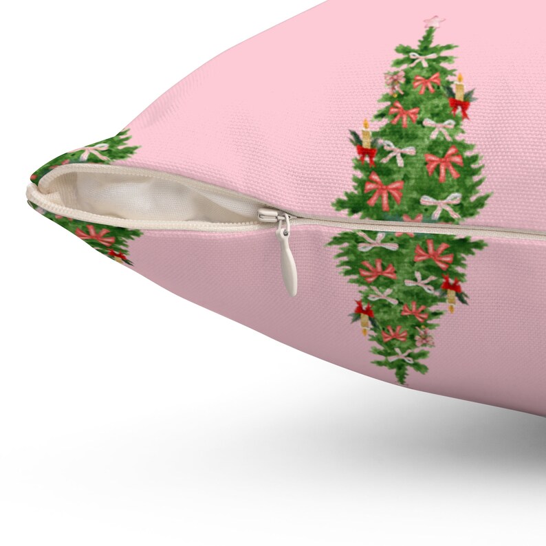 Christmas Tree Pillow pink Vintage Bow Pink Red Stripe Bow Pillow Gift
