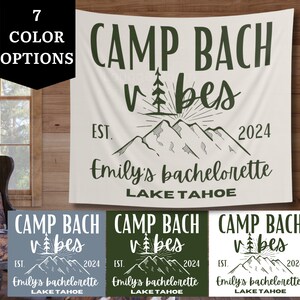 Camping Bachelorette Banner Personalized| Tapestry Flag| Bachelorette Weekend Banner| Glamping Bachelorette| Camp Bachelorette Party Decor
