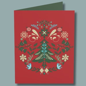 Norwegian Folk Art Card| Scandinavian Christmas Card| Swedish Folk Art |Norwegian Christmas Card Set| Nordic Greeting Card| Birthday Card