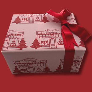 Christmas Wrapping Paper, Pink Christmas Vintage Paris Patisserie Design, Holiday Gift Wrap Roll for Presents, Festive Xmas Wrapping Paper image 6