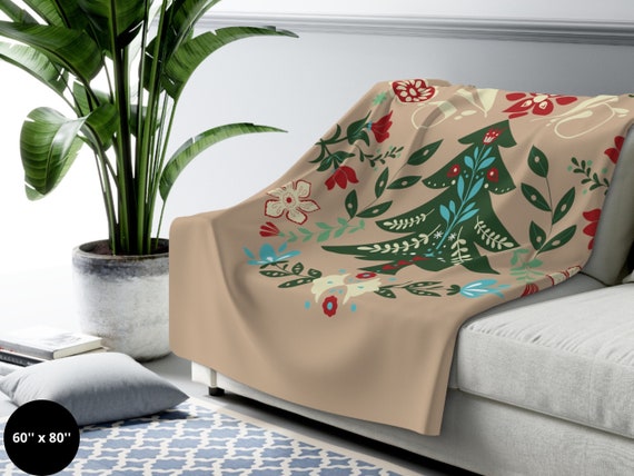 Scandinavian Christmas Blanket Swedish Norwegian Folk Art Throw Blanket woodland Animals Norwegian Christmas Blanket Nordic Home Decor Etsy Canada