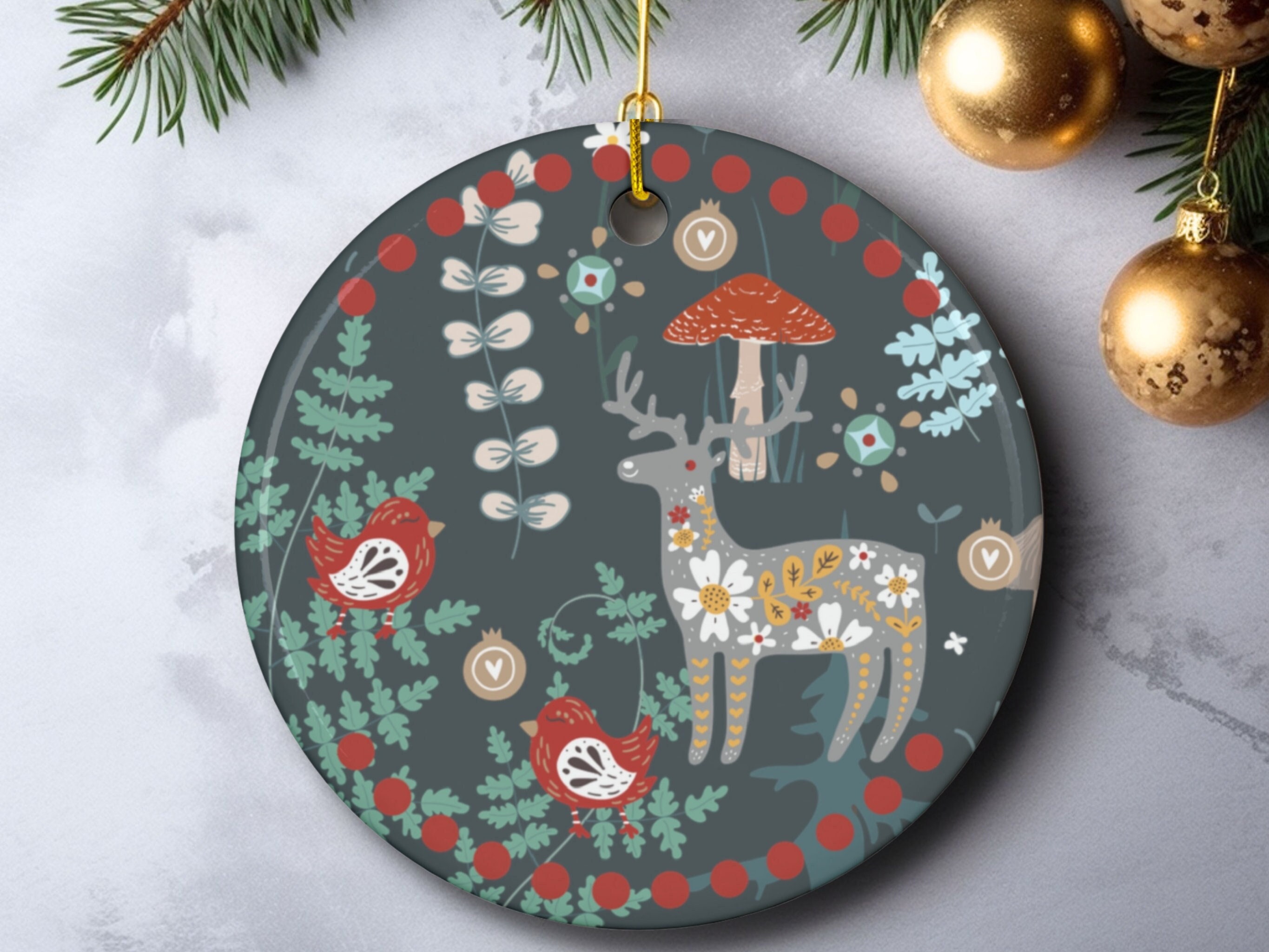 Scandinavian Ornament Folk Art Ornament Nordic Decor Norwegian ...